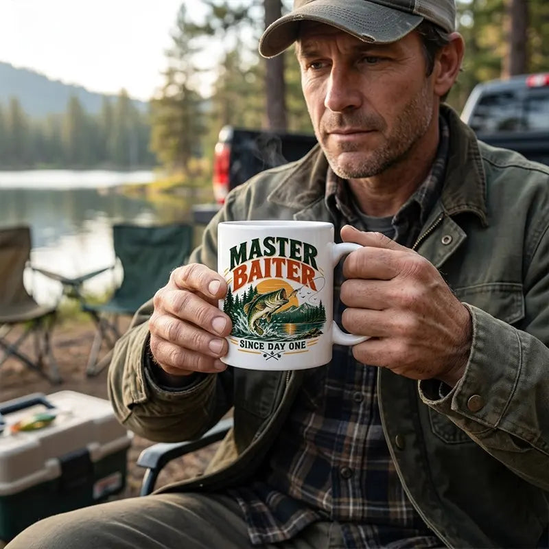 Master Baiter Vintage Fishing Coffee Mug