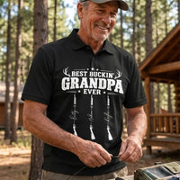 Personalized Best Buckin' Grandpa Ever Hunting Polo Shirt