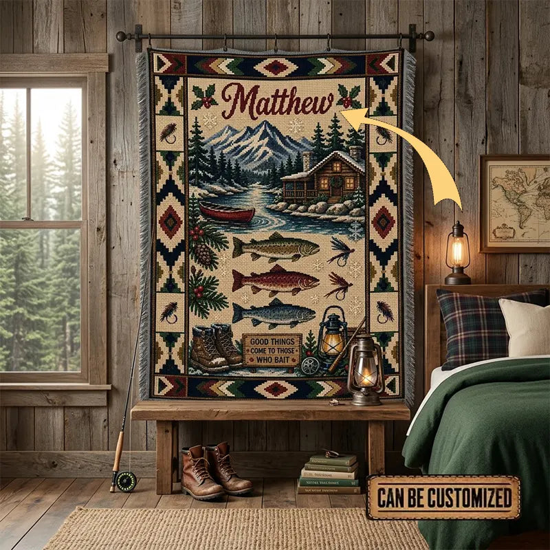 Good Things Come To Those Who Bait Tassels Blanket