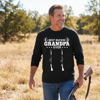 Personalized Best Buckin' Grandpa Ever Hunting Long Sleeve Shirt