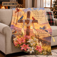 Personalized Isaiah 40:31 Christian Cross Birds Fleece Blanket