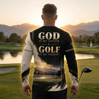 Personalized God Is My Savior Golf Christian Long Sleeve Shirt