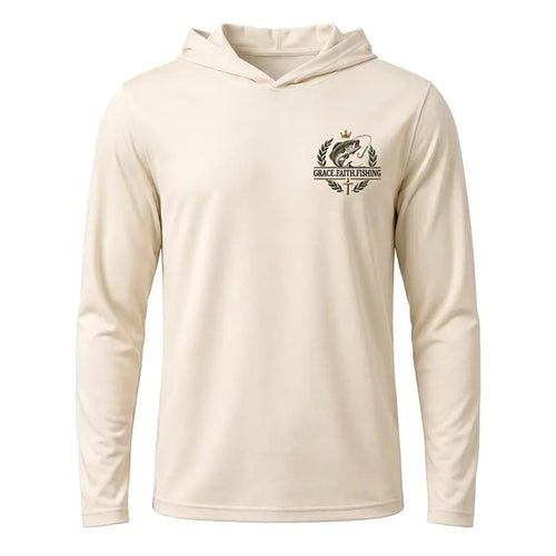 Grace Faith Fishing Christian Bass Hooded Long Sleeve Shirt