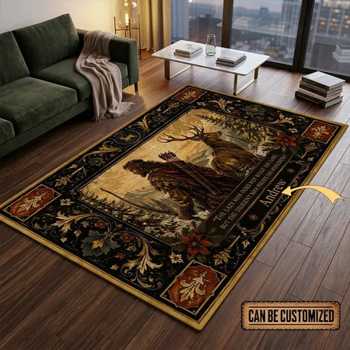 Personalized Hunting Warrior Deer Faith Vintage Rug