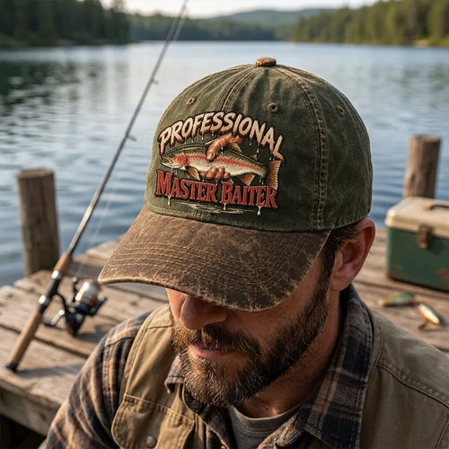 Professional Master Baiter Vintage Rainbow Trout Fishing Classic Cap