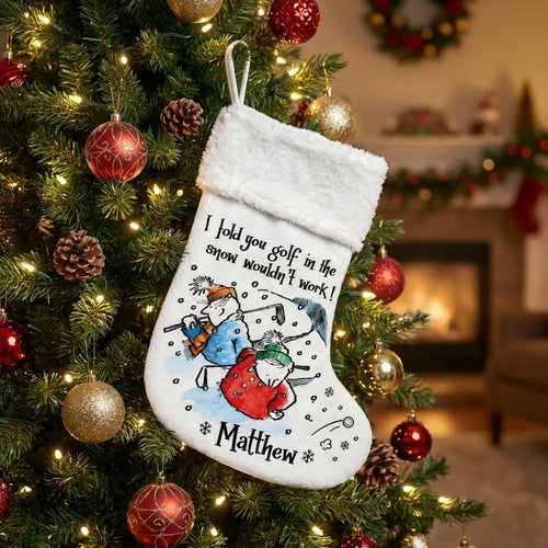 Personalized Golf in the Snow Christmas Stocking