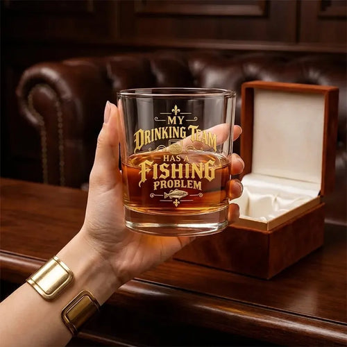 A Toast To Tight Lines Royal Crown Fishing Whiskey Glass