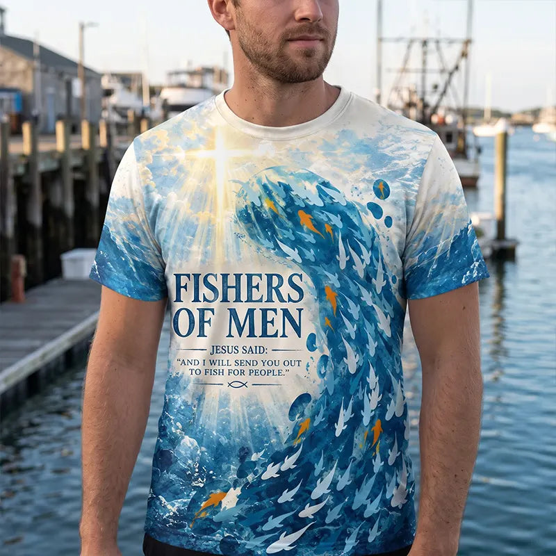 Fishers of Men Christian Catholic Faith All Over Print T-Shirt