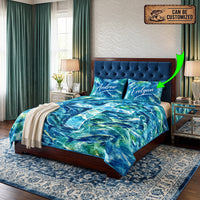 Personalized Matthew 6:26 Christian Birds Watercolor Quilt Bedding Set