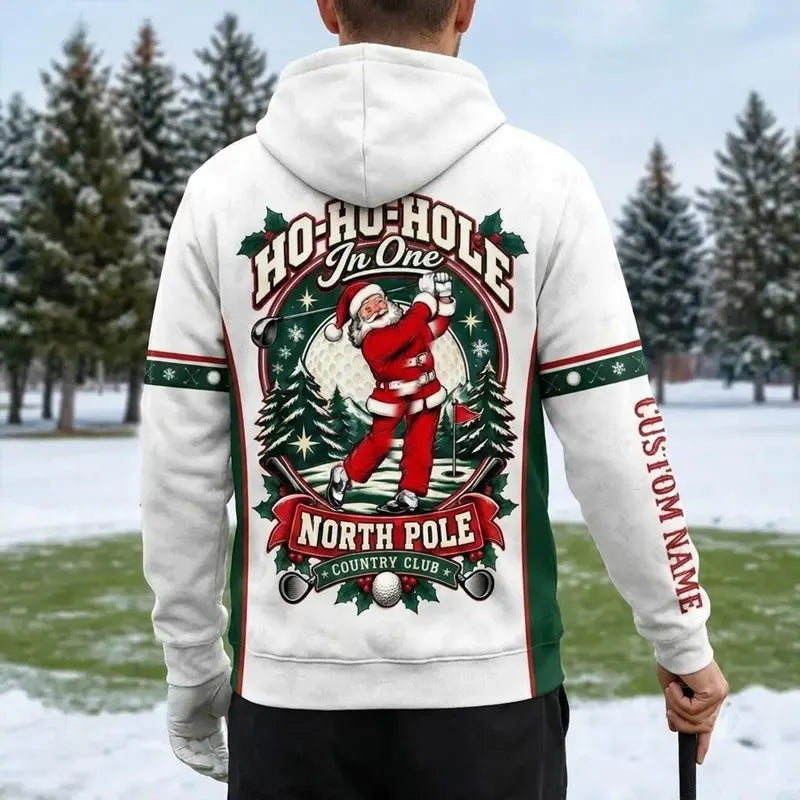 Ho Ho Hole Personalized Christmas Golf Hoodie