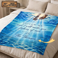 Personalized Fishers of Men Christian Fishing Fleece Blanket