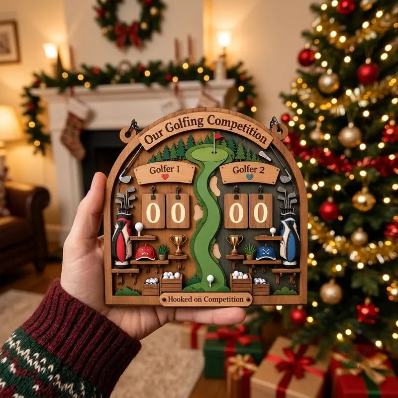 Personalized Our Golfing Competition Wooden Tracker