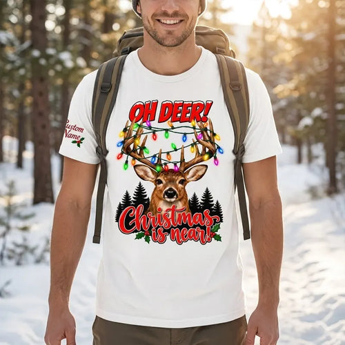Personalized Oh Deer! Christmas Is Near T-Shirt