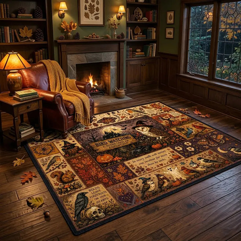 Personalized Bird Watching Spooktacular Halloween Rug