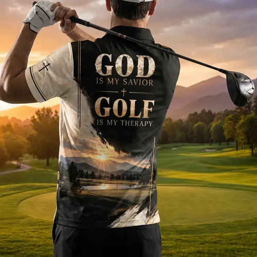 Personalized God Is My Savior Golf Christian Polo Shirt