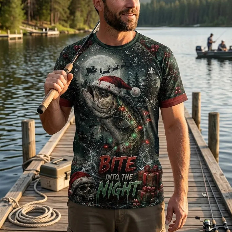 Bite Into The Night Predator Mode Christmas T-Shirt