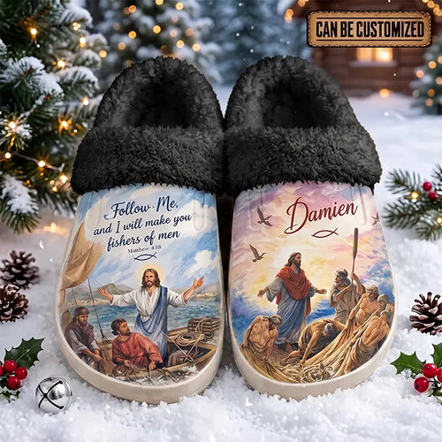 Personalized Christian Fishing Fur Slippers