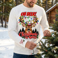 Personalized Oh Deer! Christmas Is Near Long Sleeve Shirt