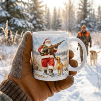 Huntin' Through The Snow Christmas Hunting Ceramic Mug