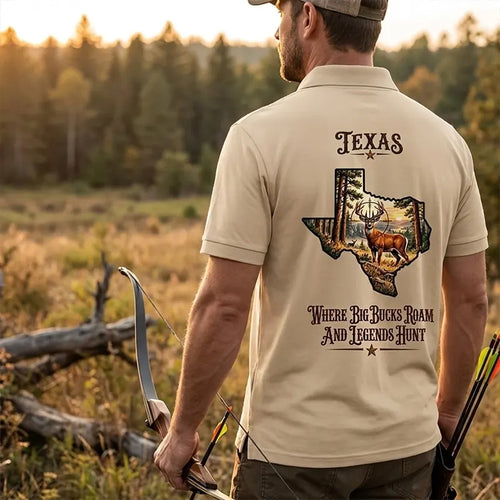 Personalized Texas Big Buck Hunting Polo Shirt