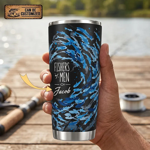 Personalized Fishers of Men Watercolor Fish 20oz Tumbler