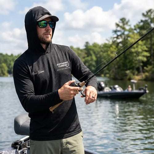 Personalized Fish More Worry Less Hooded Long Sleeve Shirt