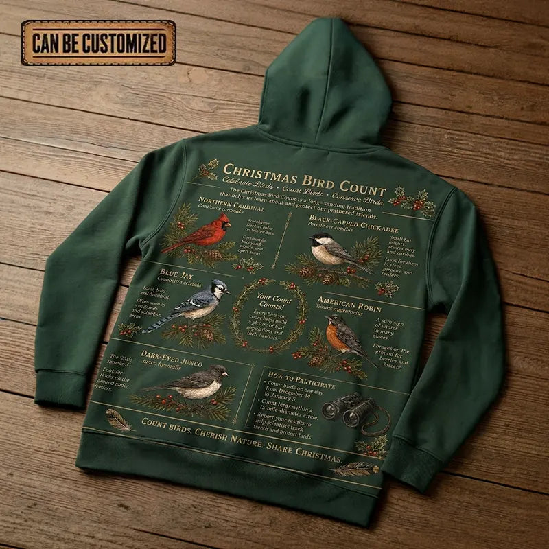 Christmas Bird Count Birdwatching Hoodie