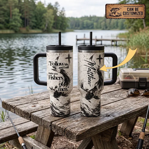 Personalized Matthew 4:19 Christian Fishers of Men 40oz Tumbler