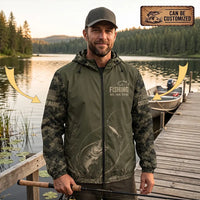 Personalized Fishing Reel Hook Repeat Digital Camo Windbreaker Jacket