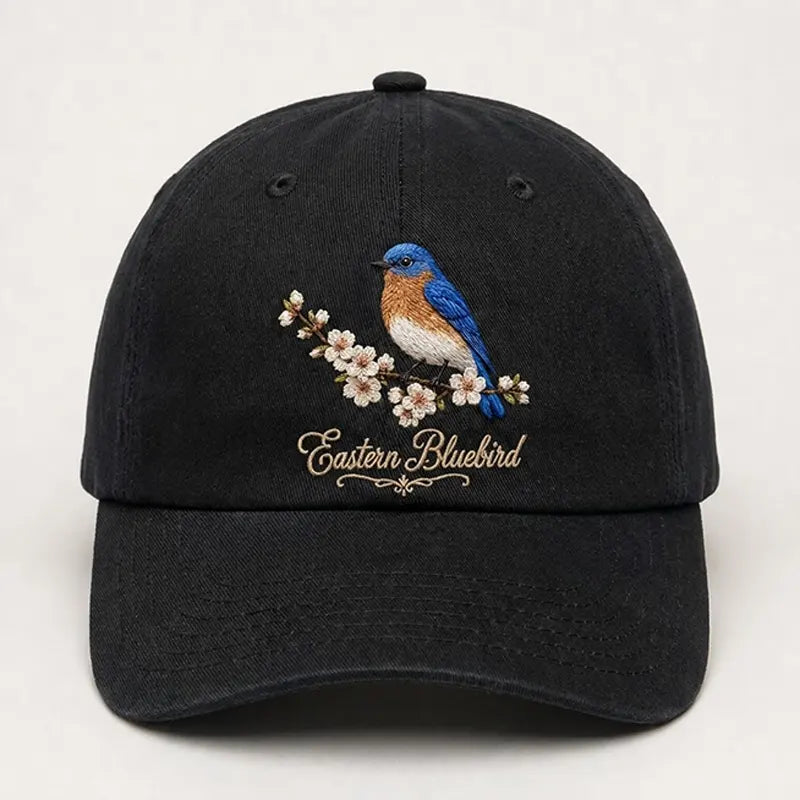 Bird Watching Bird Species Eastern Bluebird Embroidered Cap