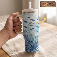 Personalized Matthew 4:19 Fishing Ocean 40oz Tumbler