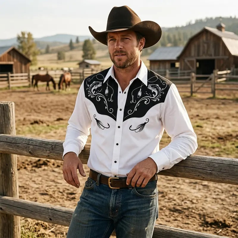 Personalized Western Bass Fishing Cowboy Western Shirt