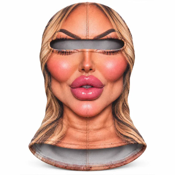 Funny Inflated Woman Face 3D Ski Mask
