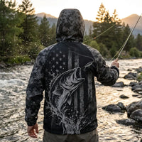 Savage Fishing Bass Fish Digital Camo Windbreaker Jacket