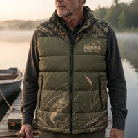 Personalized Fishing Camouflage Quilted Puffer Vest