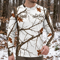 Fathom Thread Snow Camo Personalized Long Sleeve Shirt