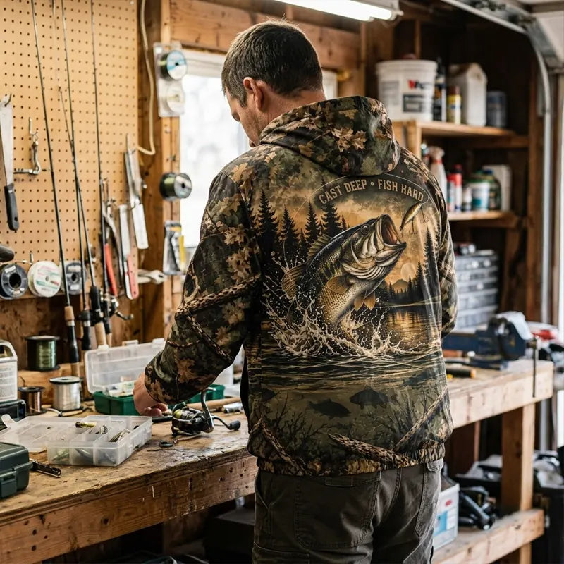 Personalized Fathom Thread Cast Deep Fish Hard Bass Fishing Windbreaker Jacket