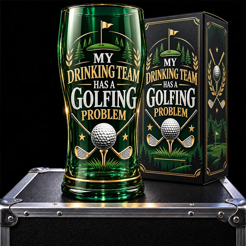 Funny Golfing My Drinking Team Has A Golfing Problem Drinking Glass
