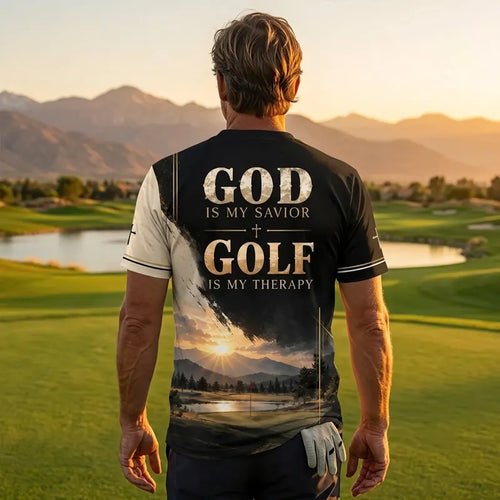 Personalized God Is My Savior Golf Christian T-Shirt