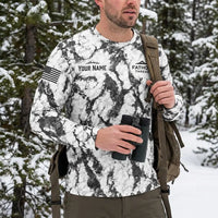 Personalized Fathom Thread Hunt the Cold Snow Camo Long Sleeve Shirt