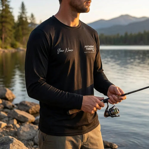 Personalized Fish More Worry Less Fishing Long Sleeve Shirt