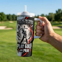 Personalized Jesus Play Golf And Pray Christian 40oz Tumbler