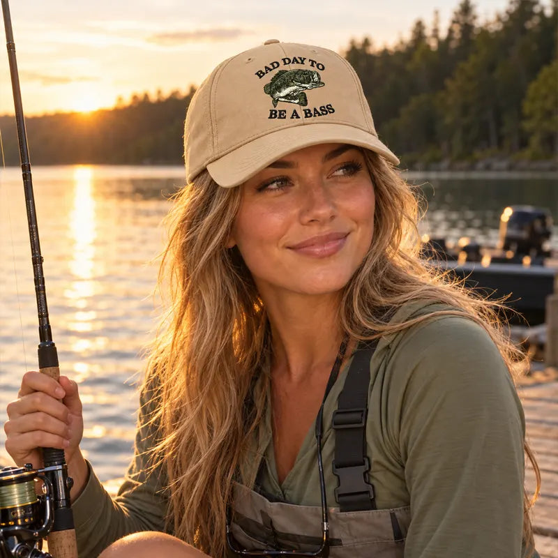 Bad Day To Be A Bass Fishing Embroidered Cap