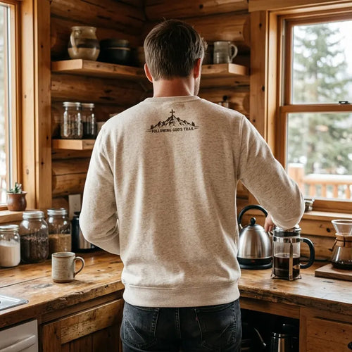 Following God's Trail Christian Mountain Sweater