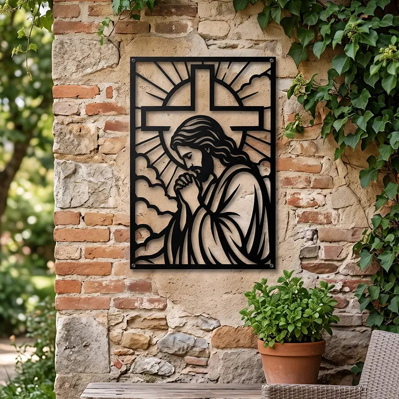 Praying Jesus Cross Wall Art LED