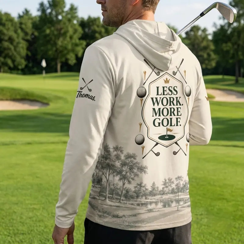 One More Round Won't Hurt Personalized Golf Hooded Long Sleeve Shirt