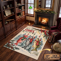 May All Your Fishes Come True Christmas Fishing Rug