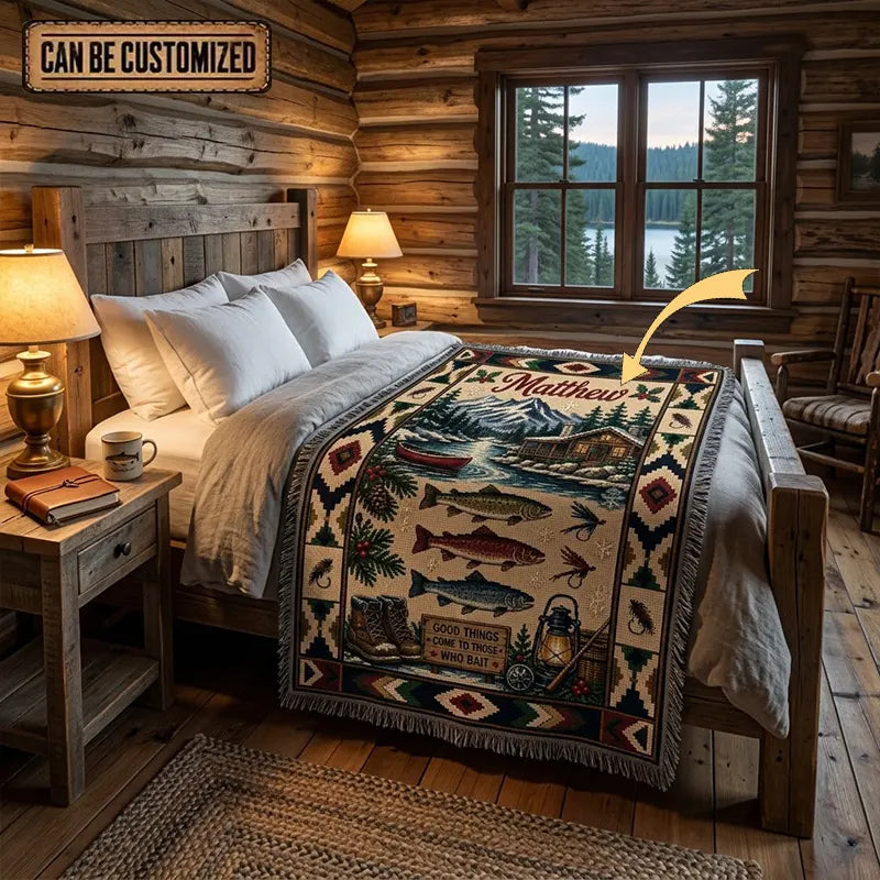 Good Things Come To Those Who Bait Tassels Blanket