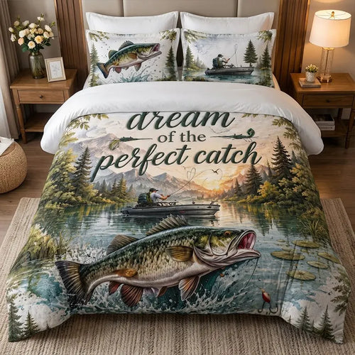 Dream of the Perfect Catch Fishing Quilt Bedding Set
