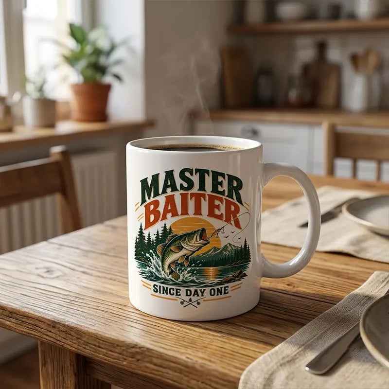 Master Baiter Vintage Fishing Coffee Mug